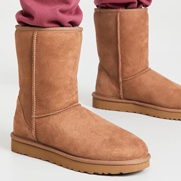 UGG Classic Midcalf Boots Brown Chestnut Comfort sz 6 Shearling Suede Sheepskin - Picture 1 of 15